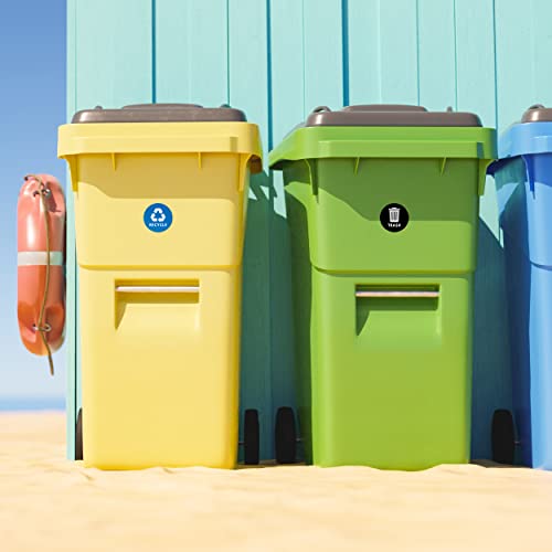 Пакување Од 2 Налепници За Рециклирање За Корпа за Отпадоци тркалезни налепници за зелено Рециклирање за корпа за отпадоци-Самолеплива