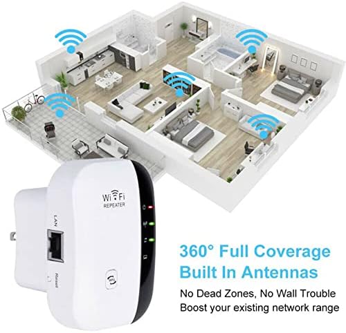 WiFi Extender Signal Booster, 300Mbps безжичен повторувач на Интернет, опфаќа до 2640 квадратни метри, WiFi опсег Extender, точка