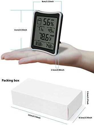 Домашен хигрометар и термометар, Електронски максимум-мин Двоен дисплеј Дигитален хигротермограф, влажна сува удобност Алатка за мониторирање