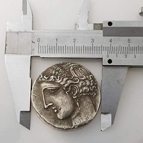 Антички Занаети Грчка Монета Бакар Сребрена Позлатена Постара Сребрена Долар Сребрена Рунда 3387