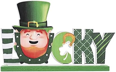 Ден дрвен украс креативно зелено лисја фестивалска писмо украс ирска декорација на десктоп специјален Божиќен украс