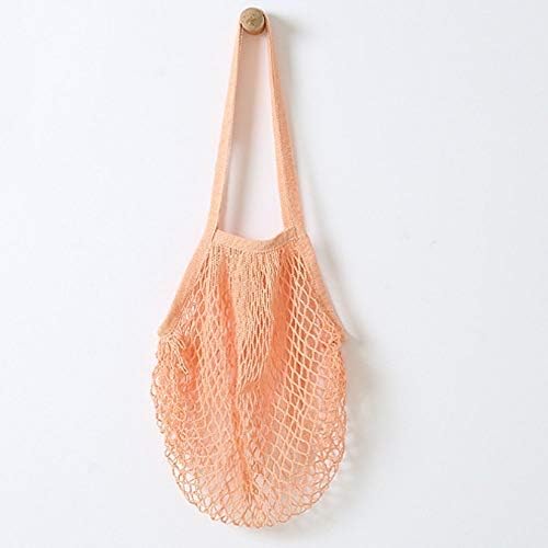 Flyau преносен еднократно мрежен памук нето -жичана торба Организатор за купување тота чанта за чување овошје за складирање на