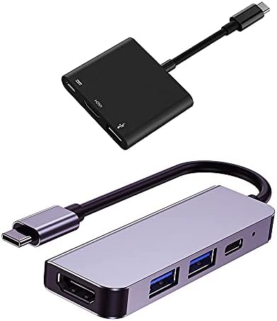 QCEs USB C Hub 4 во 1 USB C До HDMI Multiport Адаптер и USB C До HDMI Адаптер Компатибилен За Nintendo Switch