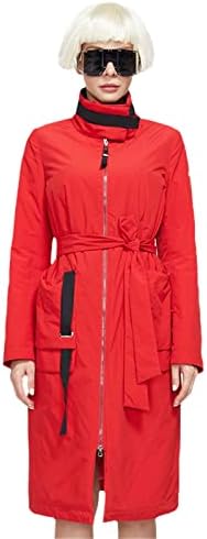 Hsqibaoer женски пролетен ров палто, женски јакна, патент за надворешна облека, женска улица долга цврста тенок ветерница