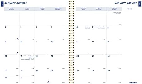 Блулин 2022 Неделен/Месечен Планер, Книга За Состаноци, 12 Месеци, јануари до декември, Врзување Со Златна Двојна Жица, 11 х 8.5, Сочен