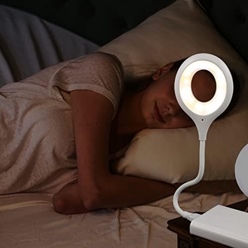 Solustre USB ноќно светло за читање светло светло за ламба за гласовно активирано светло светло Флексибилно црево за читање ламба за