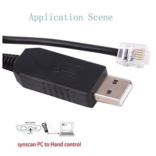 USB до RJ11 Кабел за SkyWatcher EQ6 EQ5 HEQ5 EQMOD ASCOM PC за да ја поврзете надградбата на контролорот на рацете на Synscan