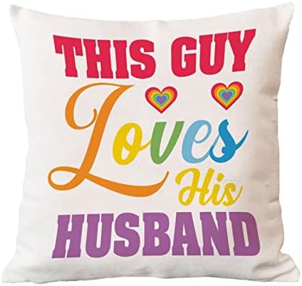 Овој човек го сака својот сопруг да фрли перница за покривање на перницата за вineубените, виножито гордост лезбејска геј ЛГБТК перница,