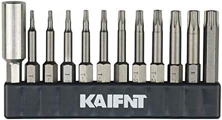 Kaifnt K455 Impact Torx/Star Tamper-Proof-Power Bit Set со магнетски држач за бит, 1/4-инчен хексадецимален, 12-парче