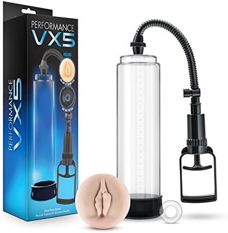 Перформанси за руменило VX5 - Пумпа за пенисот за подобрување на мажите - Вклучува мека реална вагина, стандардни ракави за пумпа - Професионална