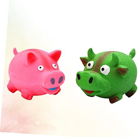 Ipetboom 2pcs Латекс Боја Играчки Интерактивни Материјали Џвакачи Кученце Миленичиња Залак Звук Цртан Филм Отпор Обука Заби Џвакање Играчка Креативни