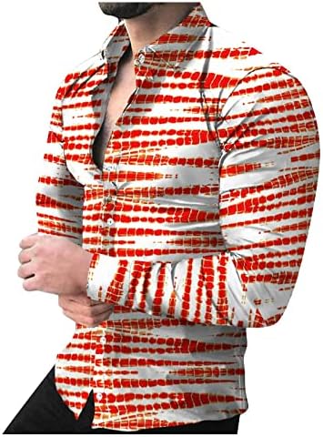 Кошули со долг ракав за мажи 2023 летно копче на плажа надолу печатено y2k врвови случајна мода плус големина на блузи