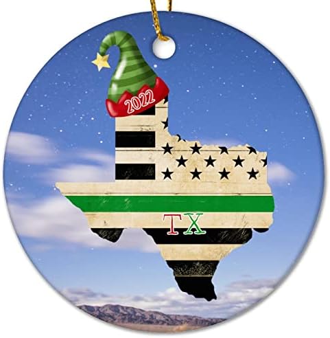 Среќен Божиќ Јута 2022 Божиќни керамички украси Божиќни порцелански украси Патриотско знаме Смешно DIY Божиќни украси за украси за Божиќни забави