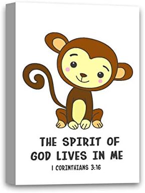 Духот Божји Живее во Мене Цитати Мајмун Платно Библијата Цитати Уметност Библијата стихови За Деца Расадник Соба Ѕид Уметност