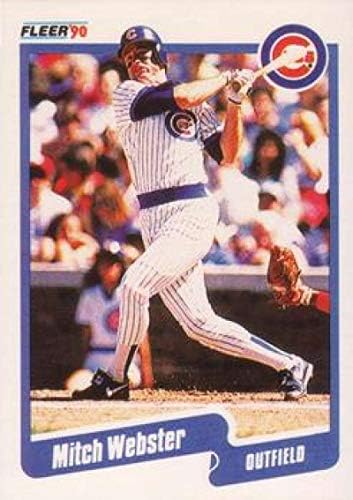 1990 Флер Бејзбол #45 Мич Вебстер Чикаго Младенчиња Официјална Млб Трговска Картичка