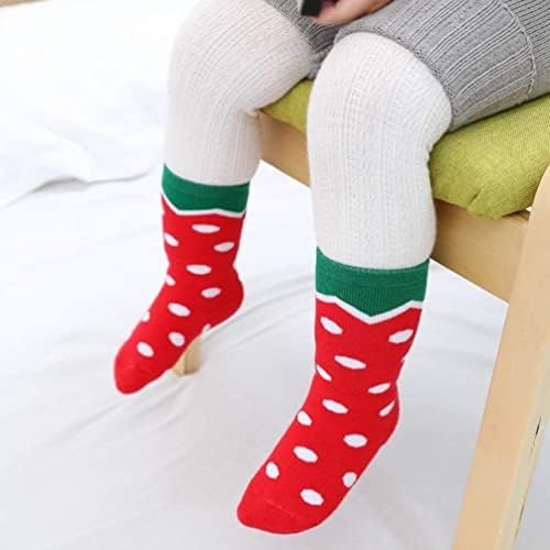 Абоофан 3 пара Божиќни чорапи за бебиња зимски задебелени топли чорапи меки чорапи со кототон анти-лизгачки подни чорапи за деца од