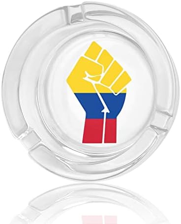 Колумбија знаме отпорен на стаклена фиока за пепел, тркаленик за пепел, заштитени за хотелски декор на домашна маса
