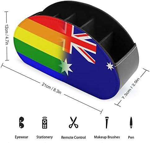 LGBT Pride Australia Flage, далечински управувач за далечински управувач PU Fore Caddy Storage Tograsion Box со 5 оддели за материјали