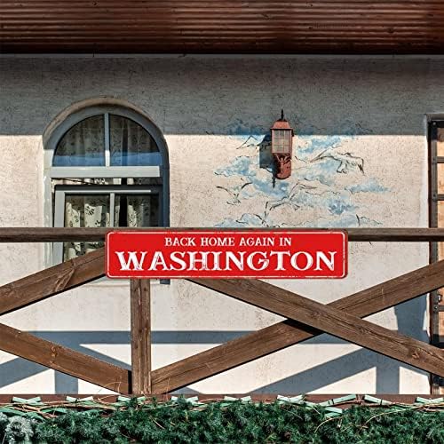 Рустикален метален знак повторно дома повторно во знакот на улицата Вашингтон, Вашингтон, декор во Вашингтон, Вашингтон wallидна