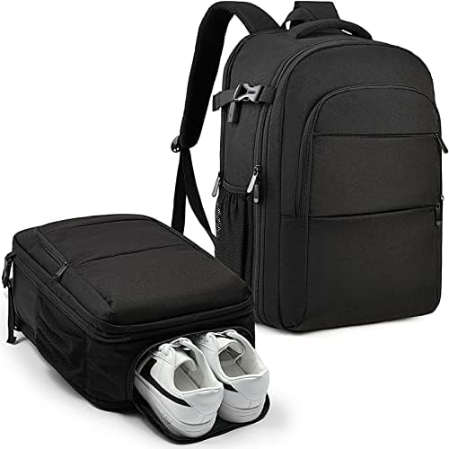Ранец на лекакии за патување во авион, голем ранец за патувања со торбичка за чевли за жени, 40L водоотпорна лична ставка Травел торба