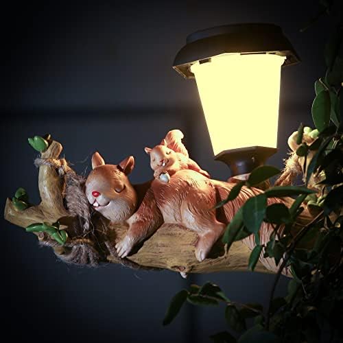 A.F.N.A.L верверички што висат на статуата на дрвјата, фигура со соларна светлина, подарок за градина, дома и внатрешен двор, скулптура