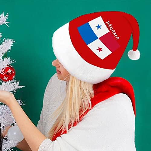 Знаме На Панама Божиќна Капа Дедо Мраз Капи Краток Кадифен Со Бели Манжетни За Мажи Божиќни Празнични Украси За Забави