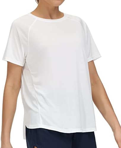 Женски кратки ракави култури врвни јога маица за и водење на основни маички маички за активно вежбање