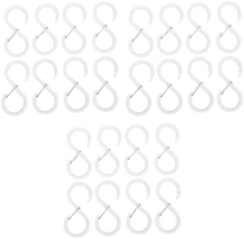 Doitool 24 парчиња бела закачалка мултифункционална pp гардероба форма туш облик на отворено торбички торбички виси за прибор за крпи куки куки пластични растенија при