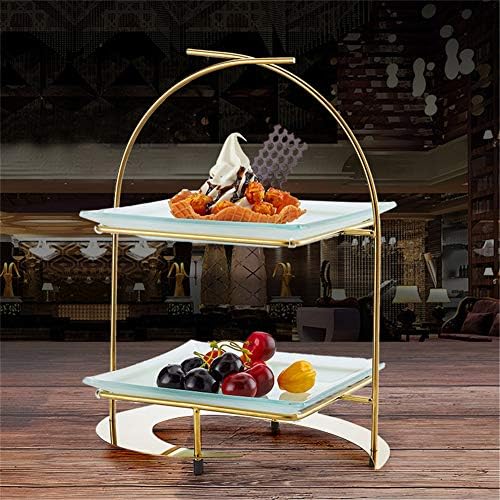 Држач За торта Во Форма На Нерѓосувачки челик, едноставна повеќефункционална чинија за ужина, овошна чинија и цврста кула за десерти, може да