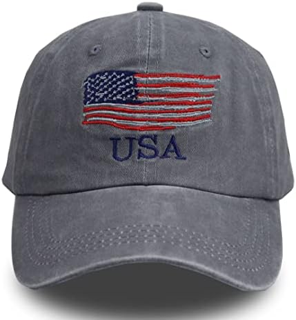 Американско Знаме Бејзбол Капа, Вез Прилагодлив Измиен Гроздобер Памучен Тексас Потресена Капа За Жени Мажи