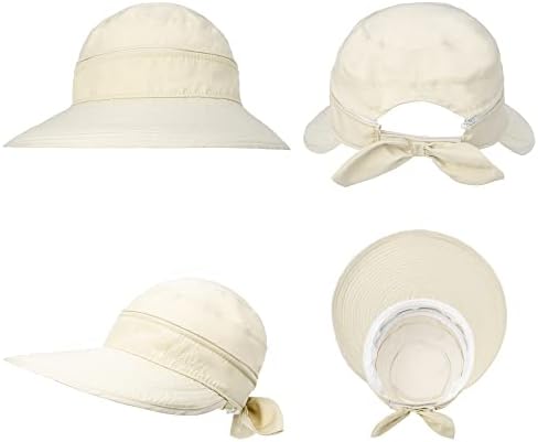 Womensенски голем гребен сонце капа УВ заштита 2 во 1 Зема за заштита на сонцето за заштита на сонцето на плажа со капа, пакети
