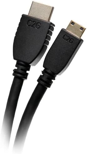 C2G Mini HDMI ДО HDMI, 4K, HDMI Кабел СО Голема Брзина, Етернет, 60Hz, 6 Стапки, Црна, Кабли за Да Одат 50619