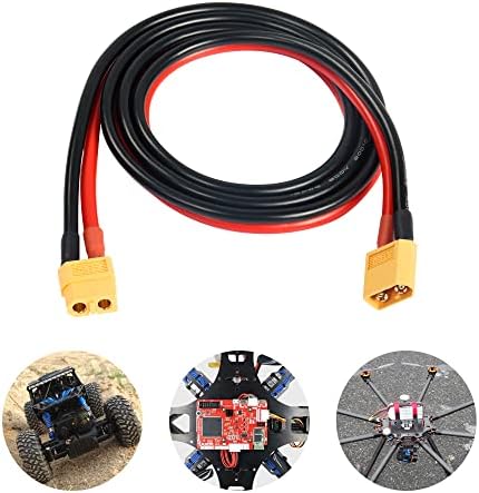 Riieyoca XT60 машки до XT60 Femaleенски конектор со кабел за продолжување на силиконска жица од 1M 12awg за RC Lipo Battery FPV Drone