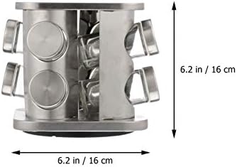 Doitool Не'рѓосувачки челик сет 1 сет ротирачки решетка за вртење од не'рѓосувачки челик, тркалезна тркалезна кутија кула стаклена шеќер пиперка