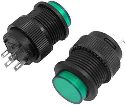 YXQ SPST Моментно копче за копче за притискање 4 Терминали AC 250V 3AMP DC 3V мини зелена LED ламба 4PCS