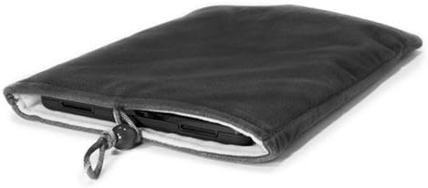 Boxwave Case Компатибилен со Meberry Android 11 Tablet M7 - кадифена торбичка, мека велурна ткаенина торба ракав со влечење - џет црно