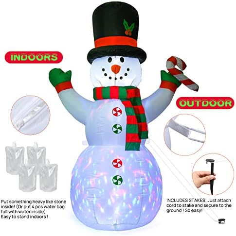Biulotter 5ft Божиќни украси за надувување Снежен човек, LED осветли Божиќ за декорација на двор, подарок за деца од Божиќ за зимски празник