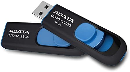 ADATA UV128 64GB USB 3.0 Повлекување Капа Флеш Диск, Сина
