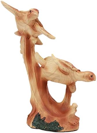 Еброс Истражување на морските желки Декор статуа 7.5 Висока во факс дрвена смола завршете морски животни желки семејна сцена фигура како