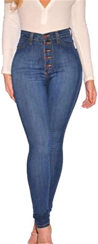 Maiyifu-GJ задник кревање слаби фармерки за жени 5 копче нагоре со фармерки со високи половини, кои се наоѓаат во панталони за тексас