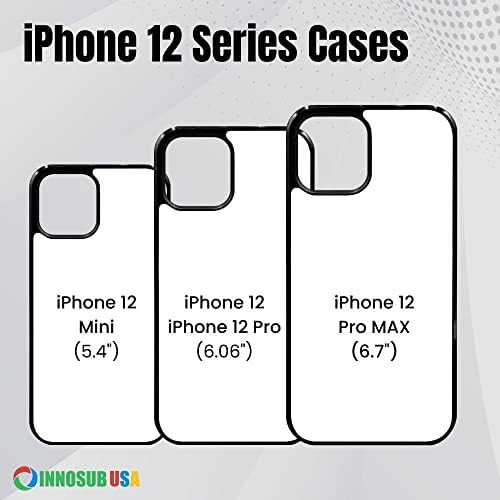 innosub [5 Пакет] Сублимација Телефонски Случаи Компатибилен со iPhone 12 Pro МАКС-Гумени Црни Празни Футроли За Боја И Алуминиумски