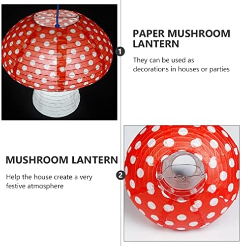 ABOOFAN 2 парчиња Печурки Хартија Фенер 3D Печурки Украс За Божиќ Роденден Шума Џунгла Бајка Земја На Чудата Тема Партија Материјали