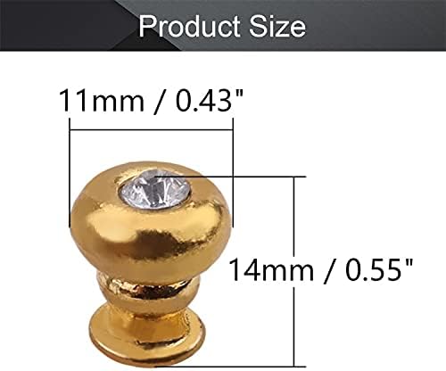 Bettomshin 11mmx14mm подарок накит кутија единечна дупка тркалезни копчиња за влечење златен тон 6 парчиња