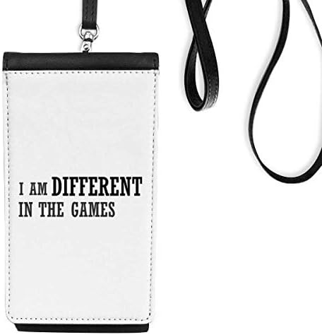 Јас сум различен во игрите телефонски паричник чанта што виси мобилна торбичка црн џеб