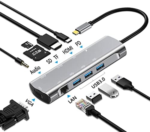 ZSEDP Тип C-Компатибилен 4K 30Hz RJ45 USB 3.0 Адаптер Тип C Центар Пристаниште За Про Воздух Лаптоп Сплитер