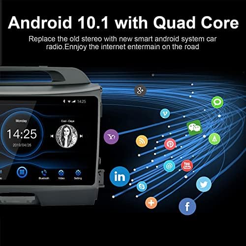 LEXXSON Android 10.1 Автомобил Радио Стерео за 2010- Kia Sportage, 9 Инчен Капацитивен Екран На Допир Висока Дефиниција Главата Единица,