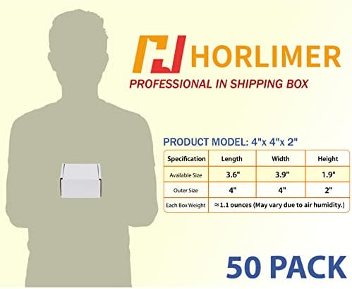 Horlimer 4x4x2 инчи за испорака сет од 50, бела брановидна картонска кутија литература поштар