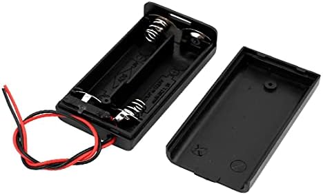 Нов Лон0167 5 парчиња 2 x 3V Држач За Батерии Затворена Кутија За Вклучување-Исклучување Прекинувач 160mm Води Црна (5Pcs 2 x 3V Bat Батериихалтер