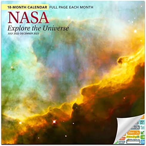 Календар на НАСА 2023 година - Делукс 2023 пакет за календар на вселенски wallидови со над 100 налепници за календари