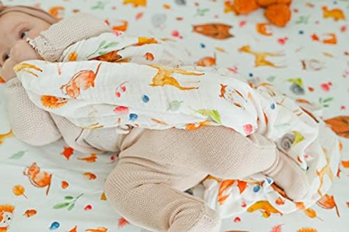 Адисон Бел - 2 пакувања ќебиња за тресење - Муслин памук од новороденче за бебе/девојче - мека лесна бебешка обвивка + ќебе за